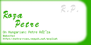 roza petre business card